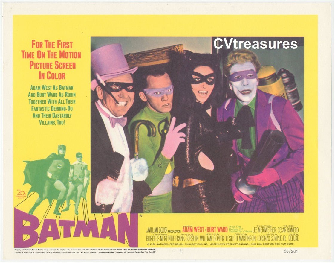 Batman original vintage movie poster lobby card villians Adam West Burt Ward 1966