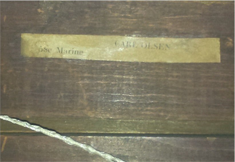 CARL OLSON Stunning Seascape Marine Art Painting oil canvas mid - 19th Century