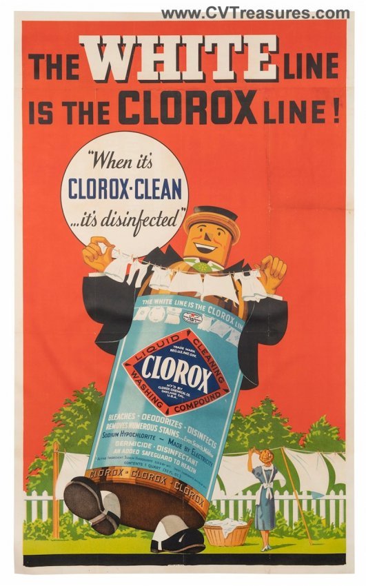 Clorox Line Vintage Advertising Poster Art Butch 1920