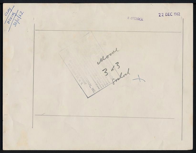 Muhammad Ali CASSIUS CLAY Decks ARCHIE MOORE wire photo 1962 N1X