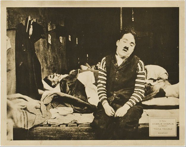 Charlie Chaplin "Triple Trouble" 1918 lobby card movie poster