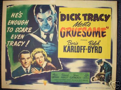Dick Tracy Meets Gruesome, 1947 Boris Karloff Half Sheet