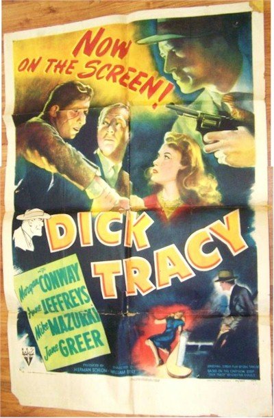 DICK TRACY Original vintage Movie poster One Sheet GREAT STONE LITHO ART 1945