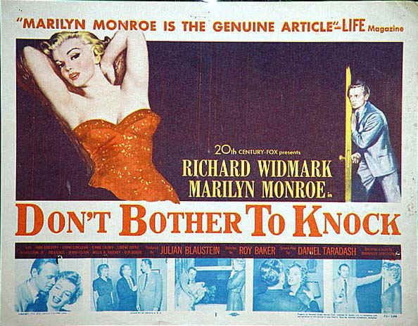 Don't Bother to Knock, 1952, Marilyn Monroe, Title Card