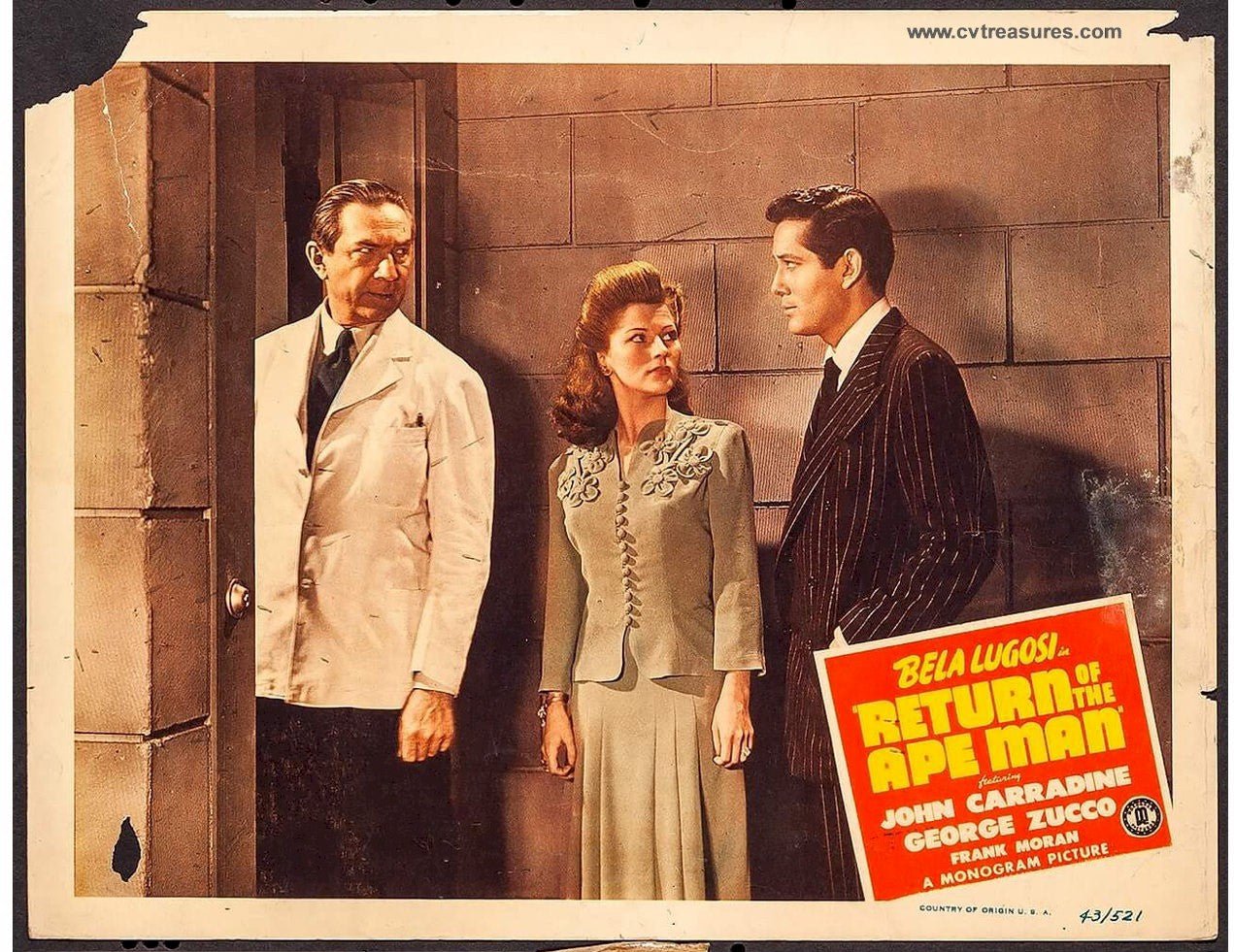 Return of Ape Man Original Vintage Lobby Card Movie Poster Bela Lugosi 2