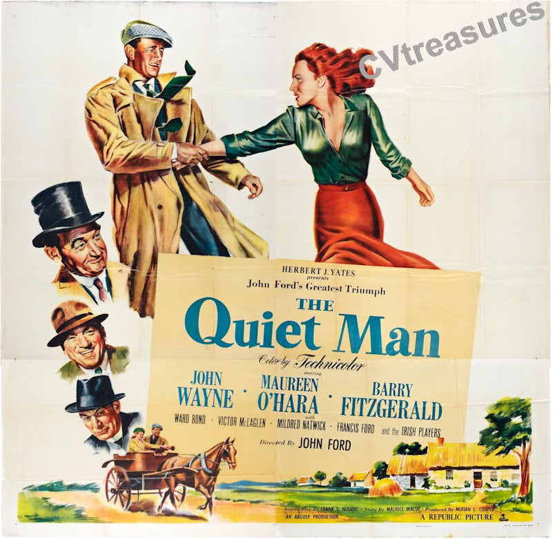 The Quiet Man Original Vintage SIX Sheet Movie Theater Poster John Wayne Maureen O'Hara Guaranteed Authentic A++ (Copy)