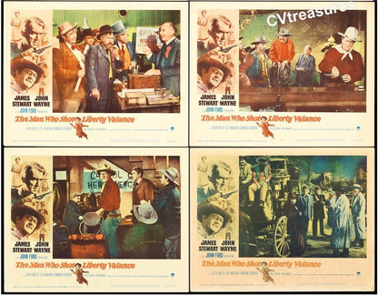 Man Who Shot Liberty Valance Vintage Movie Poster Lobby Card SET John Wayne James Stewart 1962