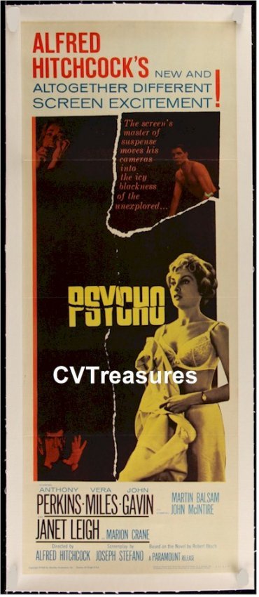 Alfred Hitchcock's Psycho Original Vintage Movie Poster Insert