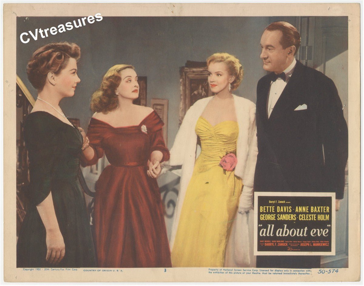 All About Eve Original Vintage Classic Lobby Card Movie Theater Poster Bette Davis MARILYN MONROE