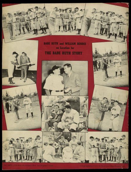 Babe Ruth Story, original program Vintage Baseball Sports Movie Memorabilia