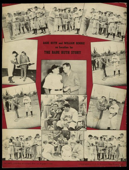 Babe Ruth Story, original program Vintage Baseball Sports Movie Memorabilia