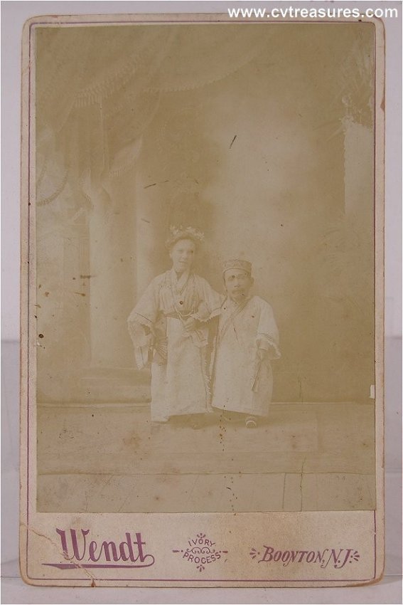 BARNUM BAILEY CIRCUS SIDESHOW ANTIQUE CABINET PHOTO Dwarf Che