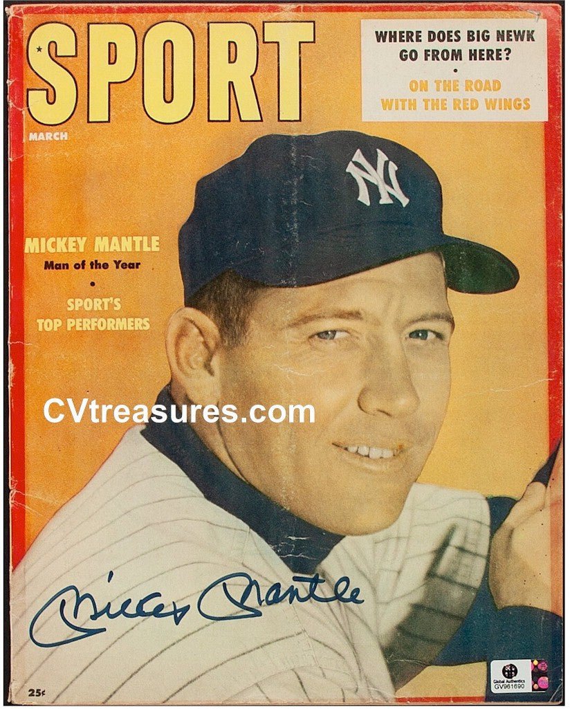 Baseball Autograph Mickey Mantle Signed Vintage Sport Magazine Cover 1957