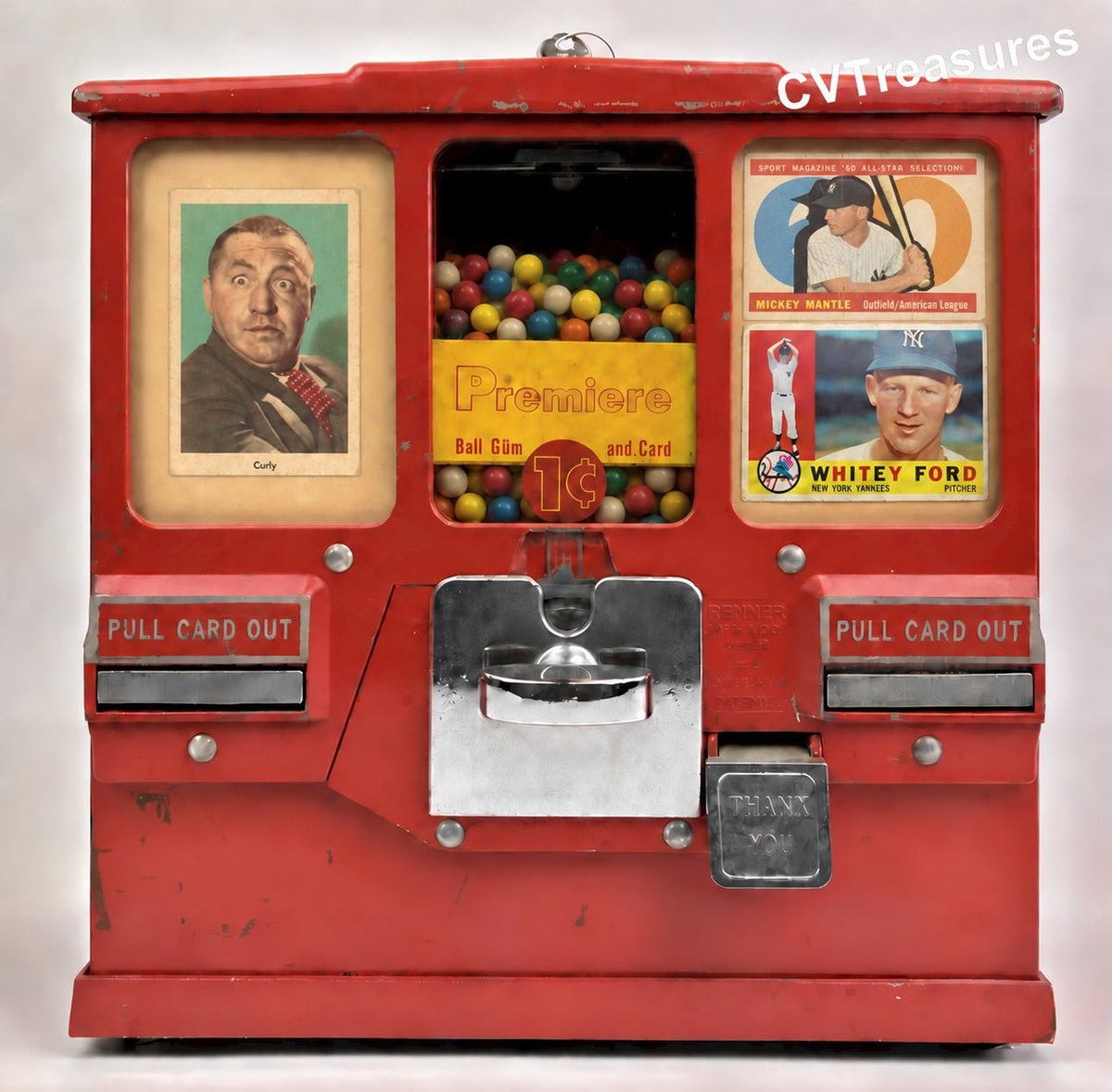 Baseball Trading Card and Gumball Vending Machine Sports Memorabilia 1956 Oak Premiere 2