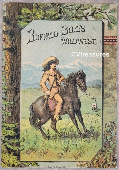 Buffalo Bill Cody Antique Official Wild West Show Program 1884 Vintage Western Memorabilia