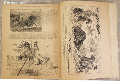 Buffalo Bill Cody Antique Official Wild West Show Program 1884 Vintage Western Memorabilia