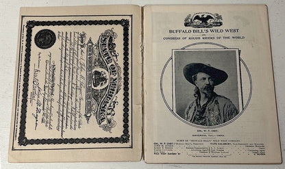 Buffalo Bill Cody Antique Official Wild West Show Program C