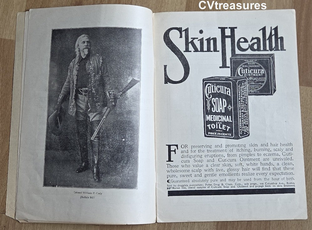 Buffalo Bill Cody Wild West Show Program RARE 1910 – Vintage