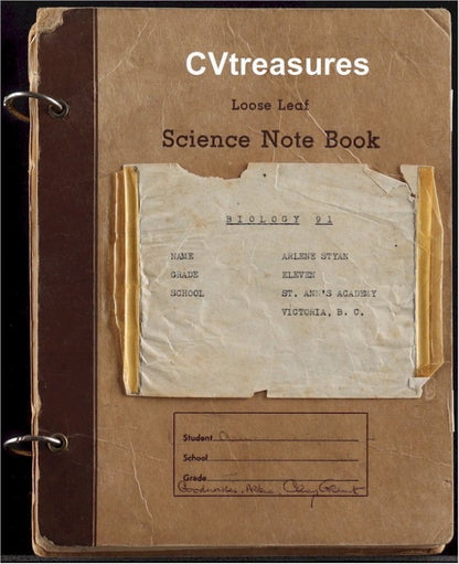 Cary Grant Autographed Signed School Science Notebook