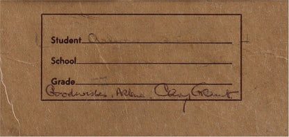 Cary Grant Autographed Signed School Science Notebook