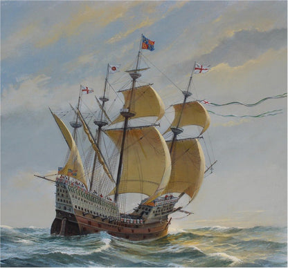 Charles J Lundgren Marine Seascape Art Painting Battleship Mary Rose