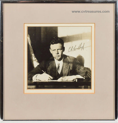 Charles Lindbergh Rare Authentic Signed Autographed Historic Aviation Photo PSA