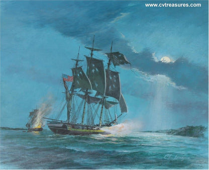 Charles Lundgren Seascape Marine Art USS Louisiana Painting oil