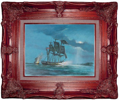 Charles Lundgren Seascape Marine Art USS Louisiana Painting oil