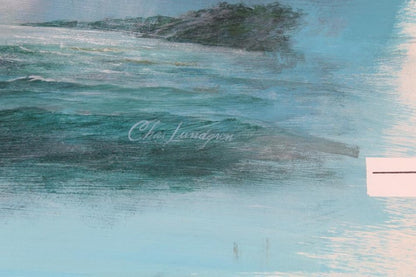 Charles Lundgren Seascape Marine Art USS Louisiana Painting oil