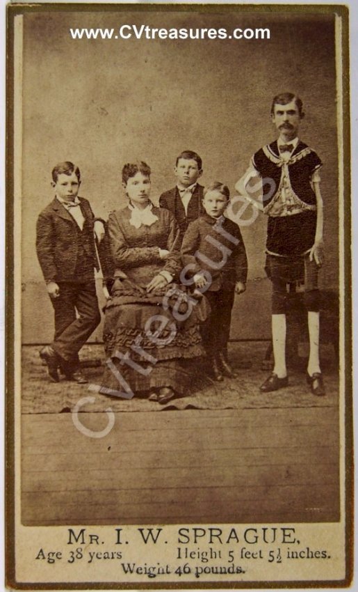 CIRCUS SIDESHOW Cabinet Historical Antique Vintage Type 1 Photo Living Human Skeleton Barnum Baily Isaac W. Sprague 1875