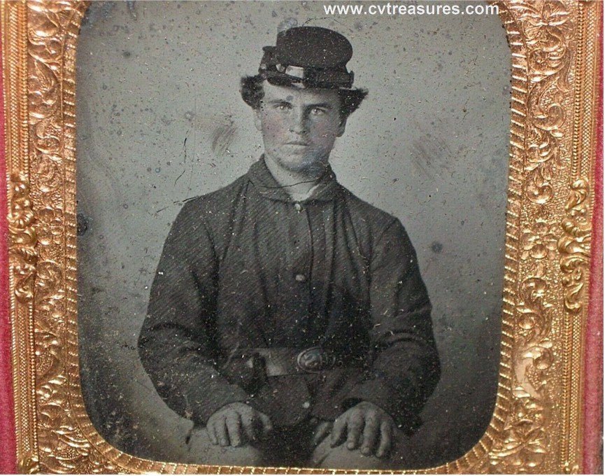 Civil War Soldier Photo Ambrotype Memorabilia w/Revolver