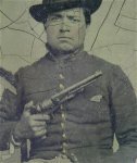 Civil War Tintype Photo Union Soldier Revolver Gun