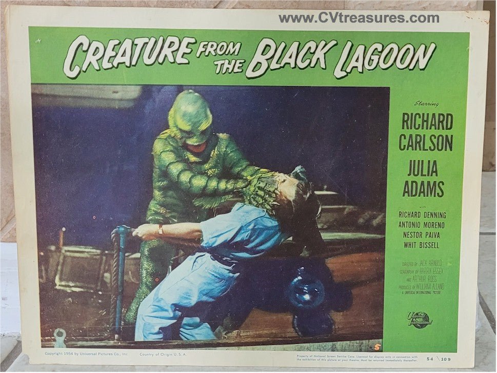 CREATURE FROM THE BLACK LAGOON Original Vintage Sci Fi Horror Movie Poster Lobby Card