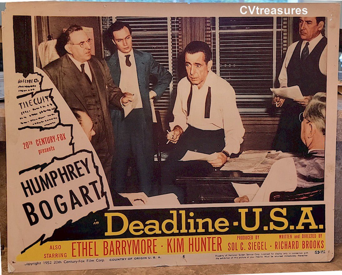 Deadline USA Original Authentic Vintage Movie Poster Lobby Card Humphrey Bogart 1952 1