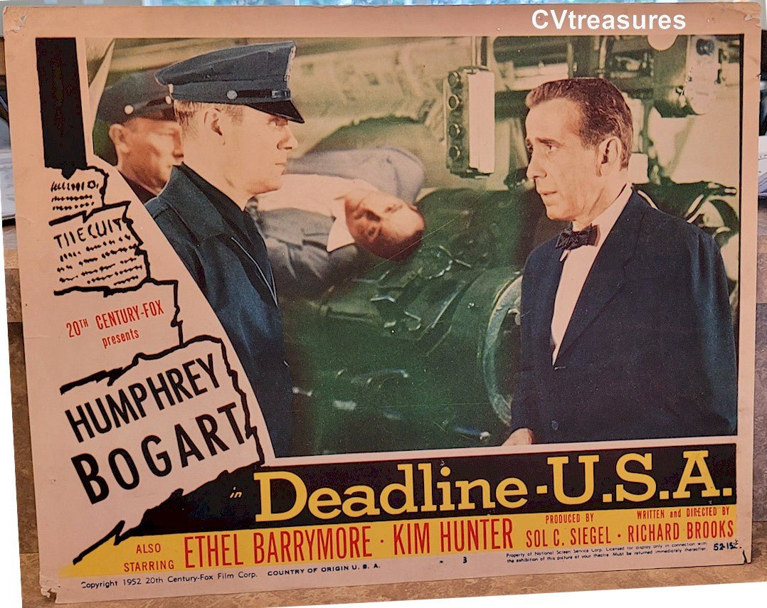 Deadline USA Original Authentic Vintage Movie Poster Lobby Card Humphrey Bogart 1952 2