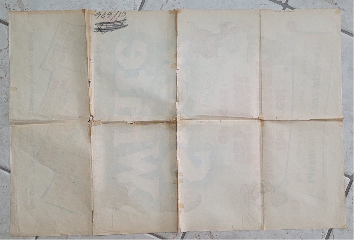 Disney's SNOW WHITE Vintage Movie Poster one sheet Walt Disney memorabilia 1940