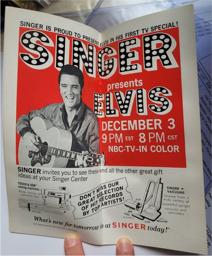 Elvis Presley NBC Television Original Vintage Christmas Promotional Program 1968