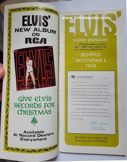 Elvis Presley NBC Television Original Vintage Christmas Promotional Program 1968