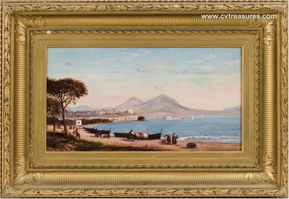 FRANK HENRY SHAPLEIGH Seascape Marine Art Painting Antique Vintage Oil