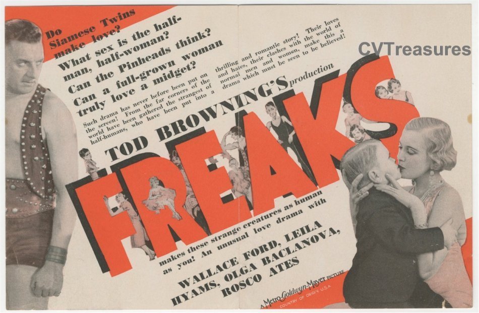 Freaks, 1932 Original Vintage Movie Theater Herald