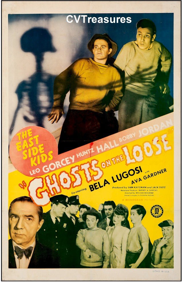 Ghosts on the Loose Original Vintage Classic Horror Comedy Film Poster Bela Lugosi and Bowery Boys
