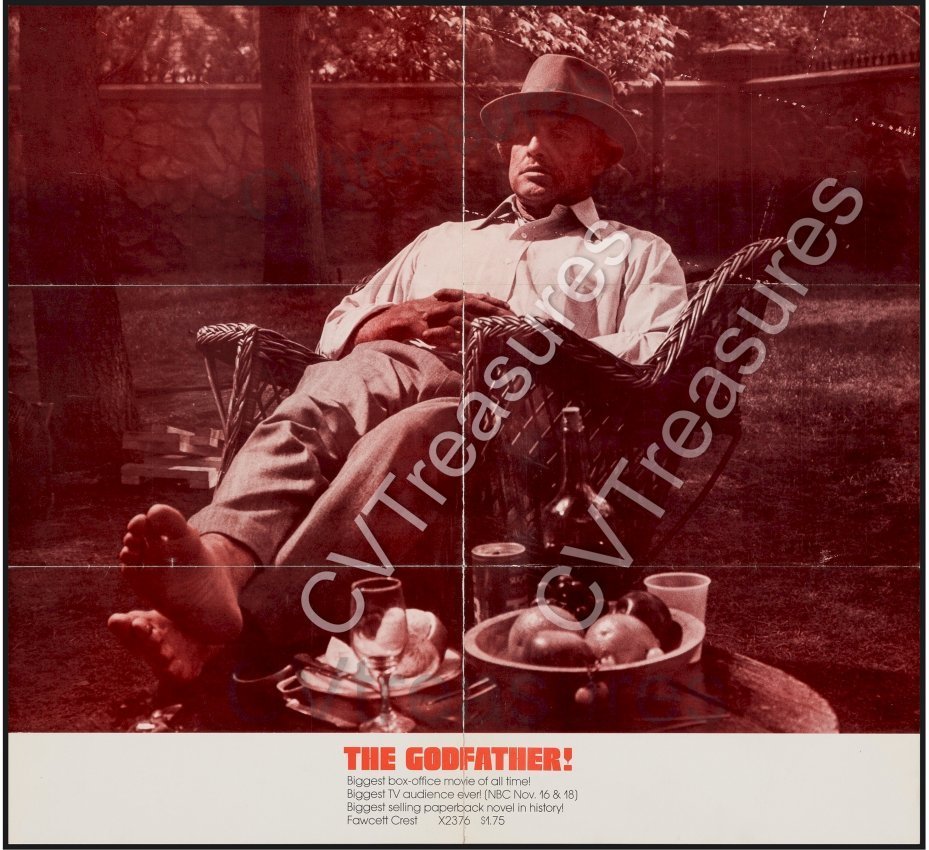 Godfather RARE Original Authentic Vintage Book Promotional Movie Poster 1974