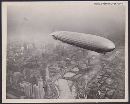 Graf Zeppelin STUNNING Original Historic Aviation Airship Vintage Aerial Photo
