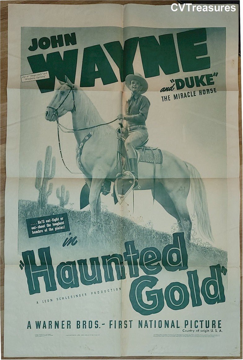 Haunted Gold Original Vintage Western Movie Theater Poster One Sheet John Wayne