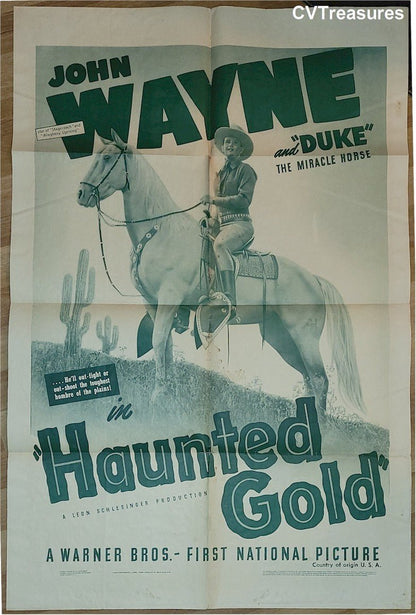Haunted Gold Original Vintage Western Movie Theater Poster One Sheet John Wayne