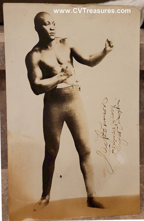Jack Johnson Original Vintage Boxing Photo facsimile signature