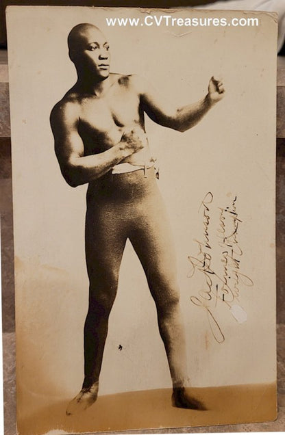 Jack Johnson Original Vintage Boxing Photo facsimile signature