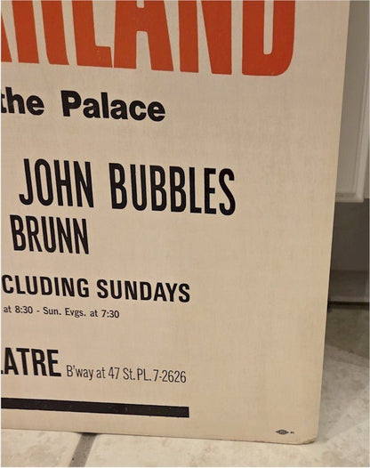 JUDY GARLAND Vintage Original Concert Poster 1967 New York, NY Palace Theatre