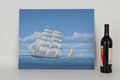 Keith Reynolds Nautical Painting Oil Art on Canvas Board Serpent