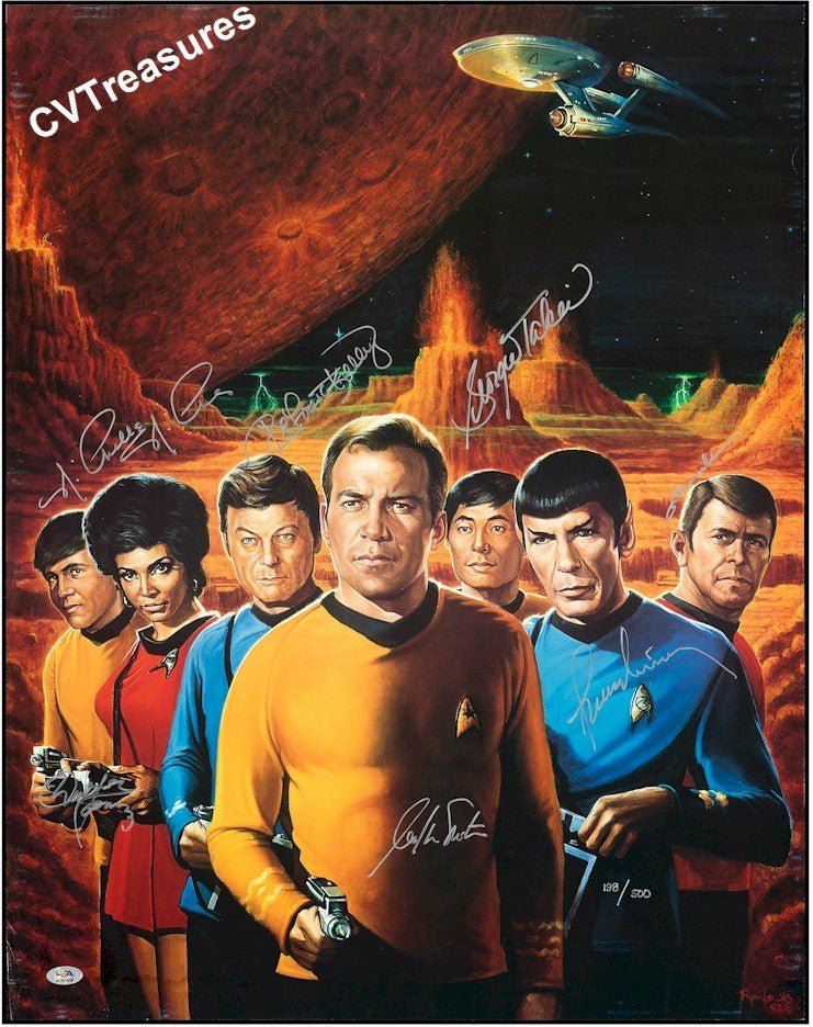 Limited edition STAR TREK Cast Authentic Signed Autographed lithograph PSA Authenticated A++
